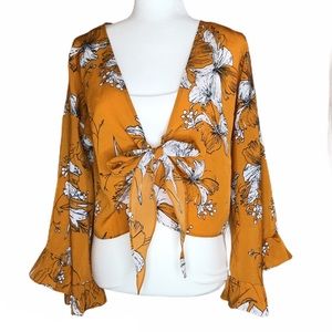 I. Madeline • Sz S Mustard Floral Kimono